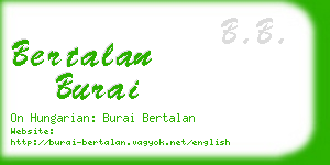bertalan burai business card
